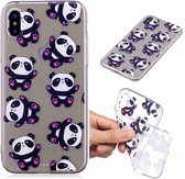 Geschilderde TPU-beschermhoes voor iPhone X & XS (Hug Bear-patroon)