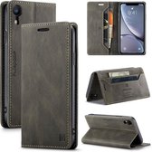 AutSpace A01 Retro Skin-feel Crazy Horse Texture Horizontale Flip lederen tas met houder & kaartsleuven & portemonnee & RFID voor iPhone XR (koffie)