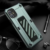 Bright Shield 3 in 1 Shockproof TPU + PC + Back Silicone Webbing beschermhoes voor iPhone 12 Pro Max (donkergroen)