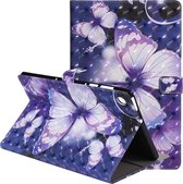 Voor Lenovo Tab M10 Plus TB-X606F 3D Geschilderd Patroon Horizontale Flip Leren Case met Houder & Kaartsleuven & Portemonnee & Slaap / Wekfunctie (Paarse Vlinder)