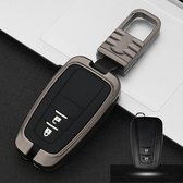 Auto Lichtgevende All-inclusive Zinklegering Sleutel Beschermhoes Sleutel Shell voor Toyota C Stijl Smart 2-knops (Gun Metal)