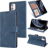 Fantasie Klassiek huidgevoel Kalfsleer Textuur Magnetische gesp Horizontale Flip PU lederen tas met houder & kaartsleuf & portemonnee voor iPhone 11 (blauw)