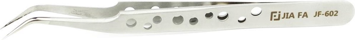 Let op type!! JIAFA JF-602 High-strength Curved Tip Tweezers(Silver)