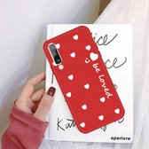 Voor Galaxy A50 Smiling Love Heart Pattern Frosted TPU beschermhoes (rood)