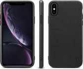 Voor iPhone XS Max Denior V7 luxe auto rundleer ultradunne beschermhoes (zwart)