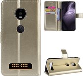 Retro Crazy Horse Texture horizontale flip lederen tas voor Motorola Moto Z4 Play, met houder & kaartsleuven & portemonnee & lanyard (goud)