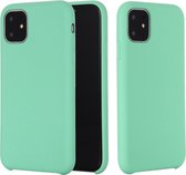 Voor iPhone 11 Pro effen kleur vloeibare siliconen schokbestendige hoes (blauwgroen)