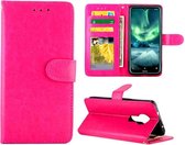 Voor Nokia 7.2 Crazy Horse Texture Leather Horizontale Flip Beschermhoes met houder & kaartsleuven & portemonnee & fotolijst (magenta)