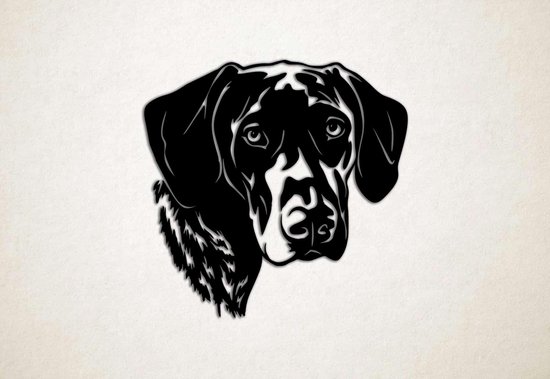 Wanddecoratie - Hond - Duitse staande hond 4 - L - 75x77cm - Zwart - muurdecoratie - Line Art