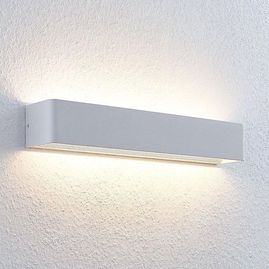 Lindby - LED wandlamp - 1licht - metaal - H: 8 cm - wit - Inclusief lichtbron