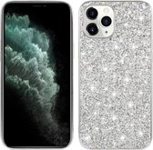 Voor iPhone 12 Max / 12 Pro glitter poeder schokbestendig TPU beschermhoes (zilver)