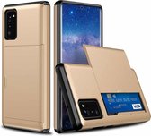 Voor Samsung Note20 schokbestendige robuuste beschermhoes met kaartsleuf (goud)