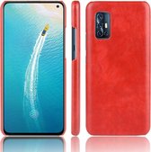 Voor Vivo V19 (IndonesiÃ«) schokbestendige Litchi Texture PC + PU-behuizing (rood)