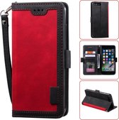 Voor iPhone 7 Plus / 8 Plus Retro Splicing Horizontaal Flip Leren Hoesje met Kaartsleuven & Houder & Portemonnee (Rood)