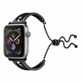 Voor Apple Watch 3/2/1 generatie 38mm universele zwarte diamant roestvrij stalen armband band (zwart)