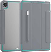 Voor iPad Pro 12.9 (2020) / (2018) Acryl + TPU Horizontale Flip Smart Leather Case met Drievoudige houder & Pennensleuf & Wek- / slaapfunctie (lichtblauw + grijs)