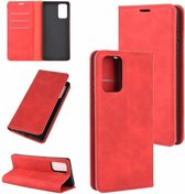 Voor Samsung Galaxy Note20 Retro-skin Business magnetische zuignap lederen tas met houder & kaartsleuven & portemonnee (rood)