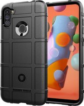 Voor Galaxy A11 Global Official Full Coverage Shockproof TPU Case (Zwart)