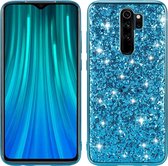 Voor Geschikt voor Xiaomi Redmi Note 8 Pro Glittery Powder Shockproof TPU Case (blauw)