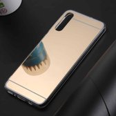 Ultradunne galvaniseren spiegel acryl tpu beschermende achterkant geval voor Galaxy A70 (goud)