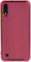 Voor Galaxy A10 schokbestendige TPU transparante beschermhoes (roze rood)