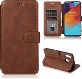 Voor Samsung Galaxy M30 Kalf Textuur Magnetische Gesp Horizontale Flip Lederen Case met Houder & Kaartsleuven & Portemonnee & Fotolijst (Koffie)