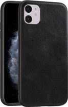 Voor iPhone 11 Crazy Horse Textured kalfsleer PU + PC + TPU Case (zwart)