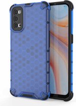 Voor OPPO Reno4 5G schokbestendige honingraat pc + TPU beschermhoes (blauw)