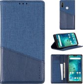 Voor Xiaomi Redmi 6 Pro MUXMA MX109 horizontale flip lederen tas met houder en kaartsleuf en portemonnee (blauw)