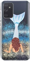 Casetastic Samsung Galaxy A72 (2021) 5G / Galaxy A72 (2021) 4G Hoesje - Softcover Hoesje met Design - Mermaid Brunette Print