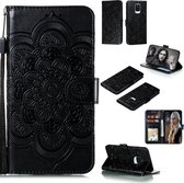 Voor Geschikt voor Xiaomi Redmi Note 9S Mandala reliÃ«fpatroon Horizontale flip PU lederen tas met houder & kaartsleuven & Walle & lanyard (zwart)