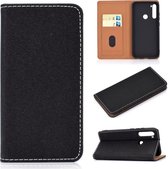 Voor Geschikt voor Xiaomi Redmi Note 8 effen kleur magnetische horizontale flip lederen tas met kaartsleuf en houder (zwart)