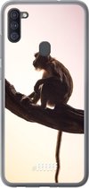 Samsung Galaxy A11 Hoesje Transparant TPU Case - Macaque #ffffff