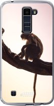 LG K10 (2016) Hoesje Transparant TPU Case - Macaque #ffffff