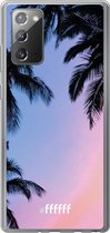 Samsung Galaxy Note 20 Hoesje Transparant TPU Case - Sunset Palms #ffffff
