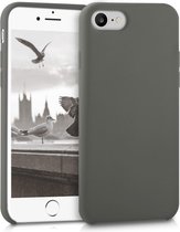 kwmobile telefoonhoesje voor Apple iPhone SE (2022) / iPhone SE (2020) / iPhone 8 / iPhone 7 - Hoesje met siliconen coating - Smartphone case in mat olijfgroen