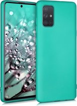 kwmobile telefoonhoesje voor Samsung Galaxy A71 - Hoesje voor smartphone - Back cover in metallic turquoise