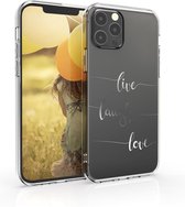 kwmobile telefoonhoesje geschikt voor Apple iPhone 12 / iPhone 12 Pro - Hoesje voor smartphone - Live Laugh Love design