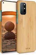 kalibri hoesje voor OnePlus 8T - Beschermende telefoonhoes van hout - Slank smartphonehoesje in lichtbruin