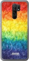 Xiaomi Redmi 9 Hoesje Transparant TPU Case - Rainbow Veins #ffffff