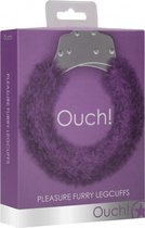 Pleasure Furry Legcuffs - Purple - Handcuffs - Bondage