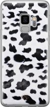 Samsung Galaxy S9 siliconen hoesje - Koeienprint - Soft Case Telefoonhoesje - Zwart - Print