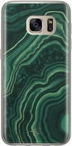 Samsung Galaxy S7 siliconen hoesje - Agate groen - Soft Case Telefoonhoesje - Groen - Print