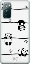 Samsung Galaxy S20 FE siliconen hoesje - Panda - Soft Case Telefoonhoesje - Zwart - Print