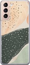 Samsung Galaxy S21 siliconen hoesje - Abstract peach - Soft Case Telefoonhoesje - Multi - Print