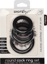 Round Cock Ring Set - Black - Cock Rings - Shots Toys New