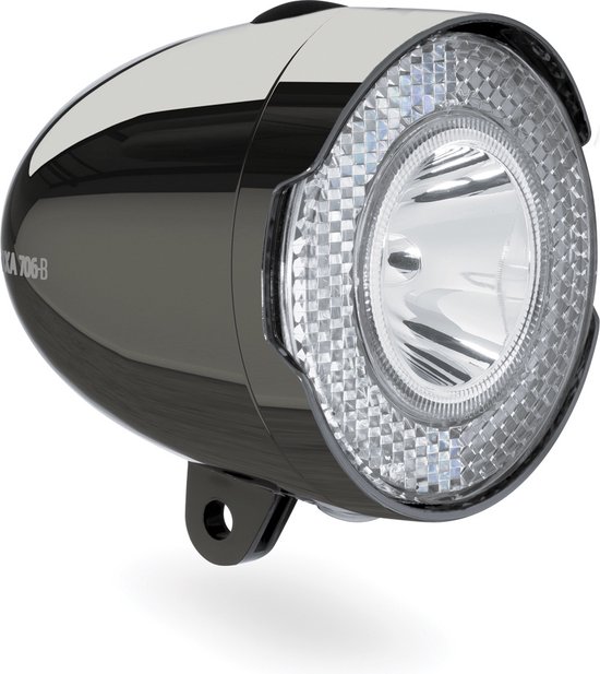 AXA LED Koplamp 706 Fietsverlichting - Batterij - 15 Lux - Chrome | bol.com