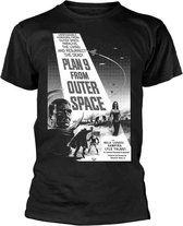 Plan 9 Unisex Tshirt -M- PLAN 9 FROM OUTER SPACE - POSTER (BLACK AND WHITE) Zwart