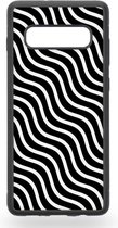 Zebra black and white waves Telefoonhoesje - Samsung Galaxy S10+