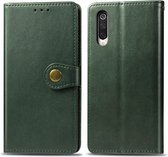 Voor xiaomi mi 9 pro / 5g retro effen kleur lederen gesp mobiele telefoon bescherming lederen tas met fotolijst & kaartsleuf & portemonnee & beugel functie (groen)